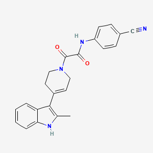 molecular formula C23H20N4O2 B7534727 N-(4-cyanophenyl)-2-[4-(2-methyl-1H-indol-3-yl)-3,6-dihydro-2H-pyridin-1-yl]-2-oxoacetamide 