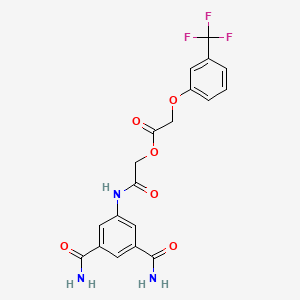 [2-(3,5-Dicarbamoylanilino)-2-oxoethyl] 2-[3-(trifluoromethyl)phenoxy]acetate