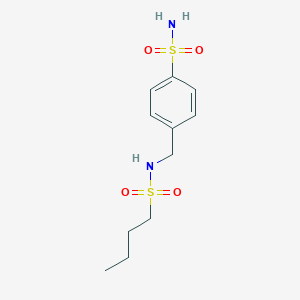 molecular formula C11H18N2O4S2 B7534769 4-[(Butylsulfonylamino)methyl]benzenesulfonamide 