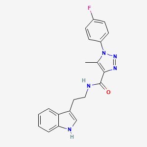 molecular formula C20H18FN5O B7534783 1-(4-fluorophenyl)-N~4~-[2-(1H-indol-3-yl)ethyl]-5-methyl-1H-1,2,3-triazole-4-carboxamide 