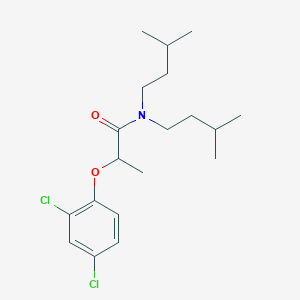 molecular formula C19H29Cl2NO2 B7534786 2-(2,4-dichlorophenoxy)-N,N-bis(3-methylbutyl)propanamide 