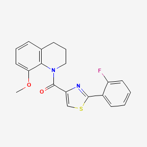 molecular formula C20H17FN2O2S B7534799 [2-(2-fluorophenyl)-1,3-thiazol-4-yl]-(8-methoxy-3,4-dihydro-2H-quinolin-1-yl)methanone 