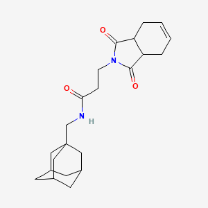 molecular formula C22H30N2O3 B7534812 N-(1-adamantylmethyl)-3-(1,3-dioxo-3a,4,7,7a-tetrahydroisoindol-2-yl)propanamide 