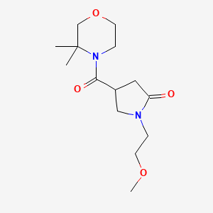 molecular formula C14H24N2O4 B7534824 4-(3,3-Dimethylmorpholine-4-carbonyl)-1-(2-methoxyethyl)pyrrolidin-2-one 