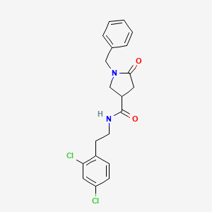 molecular formula C20H20Cl2N2O2 B7534846 1-benzyl-N-[2-(2,4-dichlorophenyl)ethyl]-5-oxopyrrolidine-3-carboxamide 