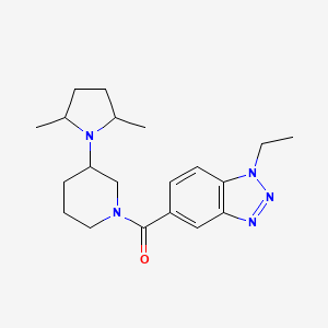 molecular formula C20H29N5O B7534854 [3-(2,5-Dimethylpyrrolidin-1-yl)piperidin-1-yl]-(1-ethylbenzotriazol-5-yl)methanone 
