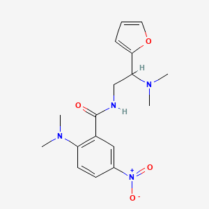molecular formula C17H22N4O4 B7534860 2-(dimethylamino)-N-[2-(dimethylamino)-2-(furan-2-yl)ethyl]-5-nitrobenzamide 