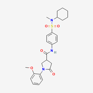 molecular formula C25H31N3O5S B7534863 N-[4-[cyclohexyl(methyl)sulfamoyl]phenyl]-1-(2-methoxyphenyl)-5-oxopyrrolidine-3-carboxamide 
