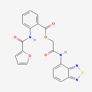 molecular formula C20H14N4O5S B7534868 [2-(2,1,3-Benzothiadiazol-4-ylamino)-2-oxoethyl] 2-(furan-2-carbonylamino)benzoate 