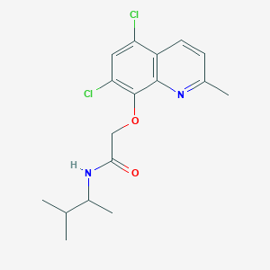 molecular formula C17H20Cl2N2O2 B7534871 2-(5,7-dichloro-2-methylquinolin-8-yl)oxy-N-(3-methylbutan-2-yl)acetamide 