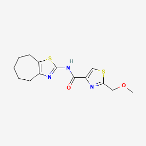 molecular formula C14H17N3O2S2 B7534873 2-(methoxymethyl)-N-(5,6,7,8-tetrahydro-4H-cyclohepta[d][1,3]thiazol-2-yl)-1,3-thiazole-4-carboxamide 