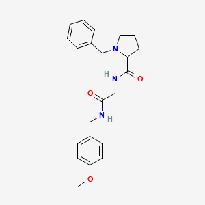 molecular formula C22H27N3O3 B7534880 1-benzyl-N-[2-[(4-methoxyphenyl)methylamino]-2-oxoethyl]pyrrolidine-2-carboxamide 