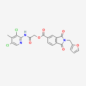 molecular formula C22H15Cl2N3O6 B7534884 [2-[(3,5-Dichloro-4-methylpyridin-2-yl)amino]-2-oxoethyl] 2-(furan-2-ylmethyl)-1,3-dioxoisoindole-5-carboxylate 