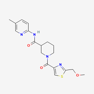 molecular formula C18H22N4O3S B7534886 1-[2-(methoxymethyl)-1,3-thiazole-4-carbonyl]-N-(5-methylpyridin-2-yl)piperidine-3-carboxamide 