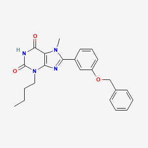 molecular formula C23H24N4O3 B7534914 3-Butyl-7-methyl-8-(3-phenylmethoxyphenyl)purine-2,6-dione 