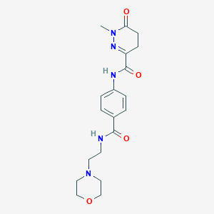 molecular formula C19H25N5O4 B7534922 1-methyl-N-[4-(2-morpholin-4-ylethylcarbamoyl)phenyl]-6-oxo-4,5-dihydropyridazine-3-carboxamide 