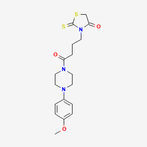 molecular formula C18H23N3O3S2 B7534931 3-[4-[4-(4-Methoxyphenyl)piperazin-1-yl]-4-oxobutyl]-2-sulfanylidene-1,3-thiazolidin-4-one 