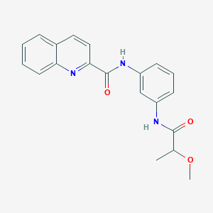 molecular formula C20H19N3O3 B7534937 N-[3-(2-methoxypropanoylamino)phenyl]quinoline-2-carboxamide 