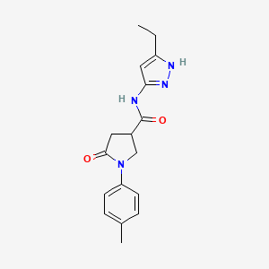 molecular formula C17H20N4O2 B7534953 N-(5-ethyl-1H-pyrazol-3-yl)-1-(4-methylphenyl)-5-oxopyrrolidine-3-carboxamide 