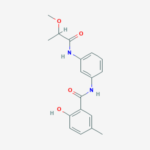 molecular formula C18H20N2O4 B7534955 2-hydroxy-N-[3-(2-methoxypropanoylamino)phenyl]-5-methylbenzamide 