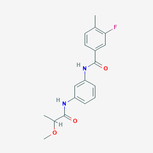 molecular formula C18H19FN2O3 B7534963 3-fluoro-N-[3-(2-methoxypropanoylamino)phenyl]-4-methylbenzamide 