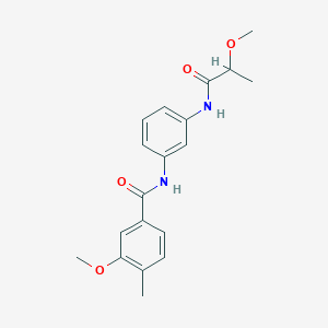 molecular formula C19H22N2O4 B7534972 3-methoxy-N-[3-(2-methoxypropanoylamino)phenyl]-4-methylbenzamide 
