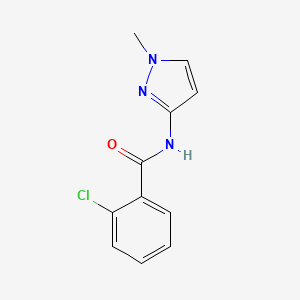 molecular formula C11H10ClN3O B7534991 2-chloro-N-(1-methylpyrazol-3-yl)benzamide 