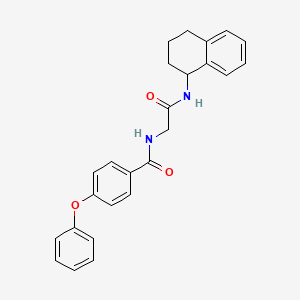 molecular formula C25H24N2O3 B7535013 N-(2-Oxo-2-((1,2,3,4-tetrahydronaphthalen-1-yl)amino)ethyl)-4-phenoxybenzamide 
