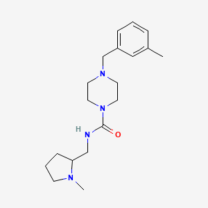 molecular formula C19H30N4O B7535019 4-[(3-methylphenyl)methyl]-N-[(1-methylpyrrolidin-2-yl)methyl]piperazine-1-carboxamide 