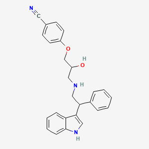 4-[2-hydroxy-3-[[2-(1H-indol-3-yl)-2-phenylethyl]amino]propoxy]benzonitrile