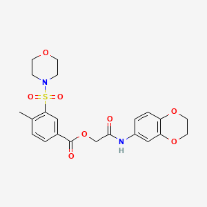 molecular formula C22H24N2O8S B7535037 [2-(2,3-Dihydro-1,4-benzodioxin-6-ylamino)-2-oxoethyl] 4-methyl-3-morpholin-4-ylsulfonylbenzoate 