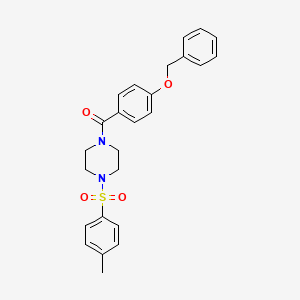 [4-(4-Methylphenyl)sulfonylpiperazin-1-yl]-(4-phenylmethoxyphenyl)methanone