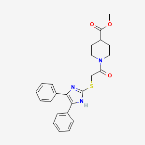 molecular formula C24H25N3O3S B7535052 methyl 1-[2-[(4,5-diphenyl-1H-imidazol-2-yl)sulfanyl]acetyl]piperidine-4-carboxylate 