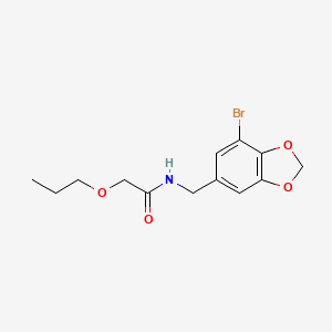 molecular formula C13H16BrNO4 B7535074 N-[(7-bromo-1,3-benzodioxol-5-yl)methyl]-2-propoxyacetamide 
