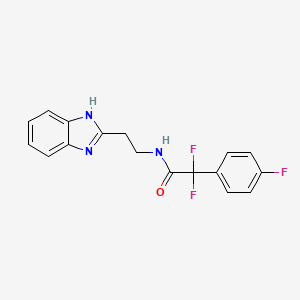 molecular formula C17H14F3N3O B7535103 N-[2-(1H-benzimidazol-2-yl)ethyl]-2,2-difluoro-2-(4-fluorophenyl)acetamide 