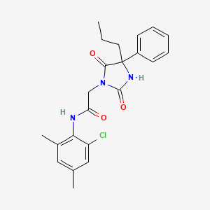 molecular formula C22H24ClN3O3 B7535109 N-(2-chloro-4,6-dimethylphenyl)-2-(2,5-dioxo-4-phenyl-4-propylimidazolidin-1-yl)acetamide 