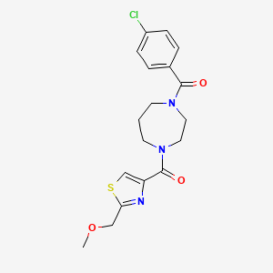 molecular formula C18H20ClN3O3S B7535115 (4-Chlorophenyl)-[4-[2-(methoxymethyl)-1,3-thiazole-4-carbonyl]-1,4-diazepan-1-yl]methanone 