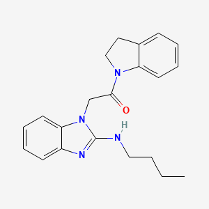 molecular formula C21H24N4O B7535130 2-(2-(butylamino)-1H-benzo[d]imidazol-1-yl)-1-(indolin-1-yl)ethanone 