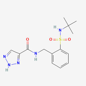 molecular formula C14H19N5O3S B7535150 N-[[2-(tert-butylsulfamoyl)phenyl]methyl]-2H-triazole-4-carboxamide 