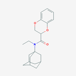 molecular formula C21H27NO3 B7535168 N-(1-adamantyl)-N-ethyl-2,3-dihydro-1,4-benzodioxine-3-carboxamide 