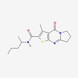 molecular formula C16H21N3O2S B7535185 4-methyl-2-oxo-N-pentan-2-yl-6-thia-1,8-diazatricyclo[7.3.0.03,7]dodeca-3(7),4,8-triene-5-carboxamide 