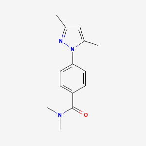 molecular formula C14H17N3O B7535192 4-(3,5-dimethylpyrazol-1-yl)-N,N-dimethylbenzamide 