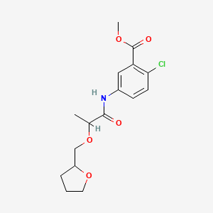 molecular formula C16H20ClNO5 B7535197 Methyl 2-chloro-5-[2-(oxolan-2-ylmethoxy)propanoylamino]benzoate 