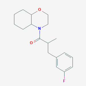 molecular formula C18H24FNO2 B7535225 1-(2,3,4a,5,6,7,8,8a-Octahydrobenzo[b][1,4]oxazin-4-yl)-3-(3-fluorophenyl)-2-methylpropan-1-one 
