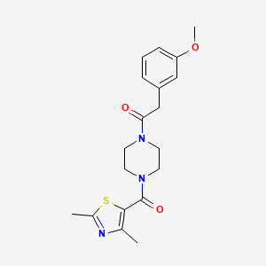 molecular formula C19H23N3O3S B7535265 1-[4-(2,4-Dimethyl-1,3-thiazole-5-carbonyl)piperazin-1-yl]-2-(3-methoxyphenyl)ethanone 
