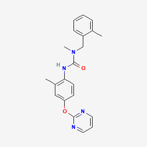 molecular formula C21H22N4O2 B7535275 1-Methyl-1-[(2-methylphenyl)methyl]-3-(2-methyl-4-pyrimidin-2-yloxyphenyl)urea 