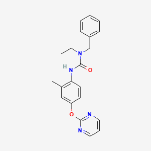 molecular formula C21H22N4O2 B7535276 1-Benzyl-1-ethyl-3-(2-methyl-4-pyrimidin-2-yloxyphenyl)urea 