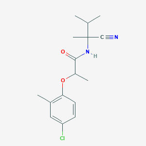 molecular formula C16H21ClN2O2 B7535282 2-(4-chloro-2-methylphenoxy)-N-(2-cyano-3-methylbutan-2-yl)propanamide 
