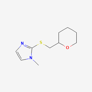 molecular formula C10H16N2OS B7535290 1-Methyl-2-(((tetrahydro-2H-pyran-2-yl)methyl)thio)-1H-imidazole 