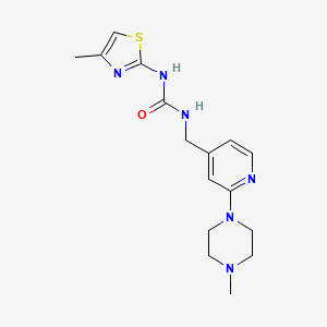 molecular formula C16H22N6OS B7535300 1-[[2-(4-Methylpiperazin-1-yl)pyridin-4-yl]methyl]-3-(4-methyl-1,3-thiazol-2-yl)urea 